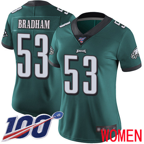 Women Philadelphia Eagles #53 Nigel Bradham Midnight Green Team Color Vapor Untouchable NFL Jersey Limited 100th->women nfl jersey->Women Jersey